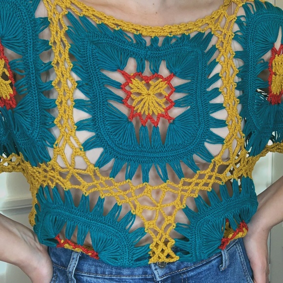 Vintage Crochet Floral Star Top - Picture 4 of 4